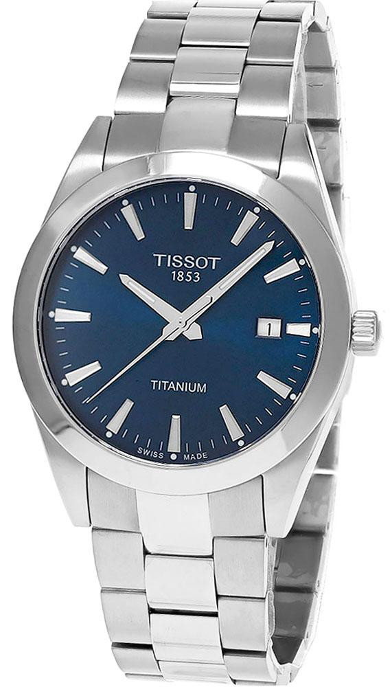TISSOT Gentleman Quartz 40MM Blue Dial Titanium Men's Watch T127.410.44.041.00