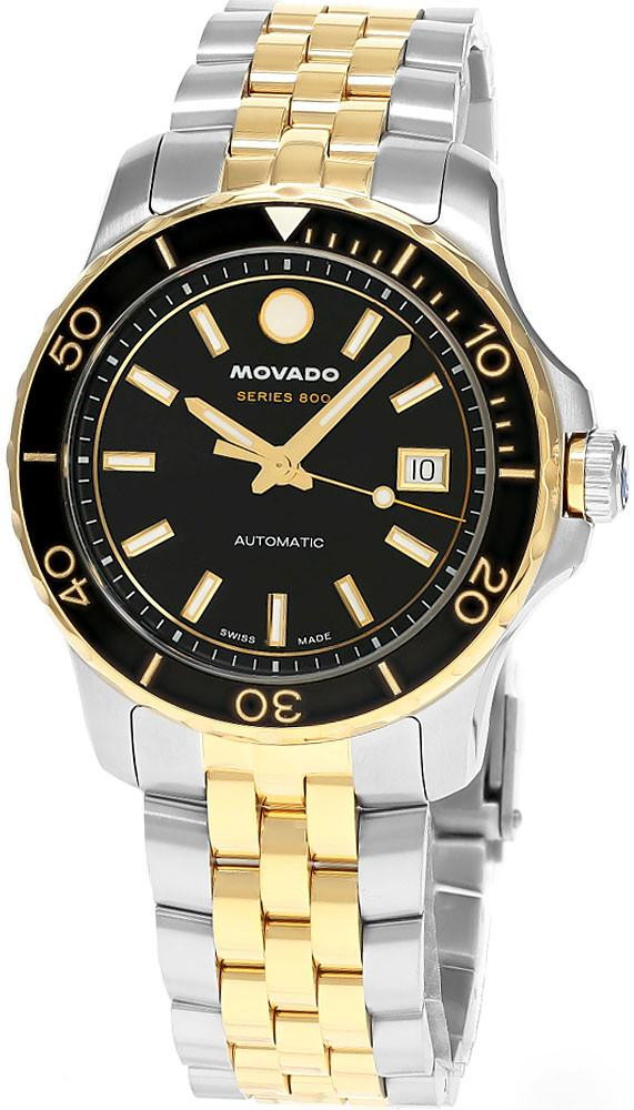MOVADO Series 800 Automatic 40MM Black Dial Two-Tone Men's Watch 2600199