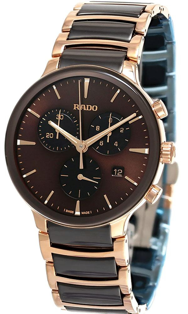 RADO Centrix Chronograph Quartz 41MM Brown Dial Two-Tone Men's Watch R30212302