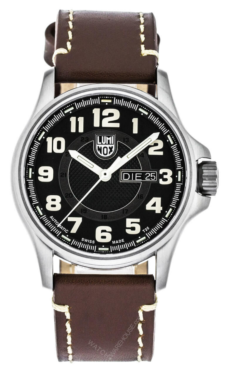 LUMINOX AUTO Day Date 43MM S-Steel BRN Leather Men's Watch XL.1801.NV