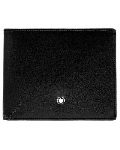 Montblanc Sartorial Black Leather Wallet with Money Clip 6 CC