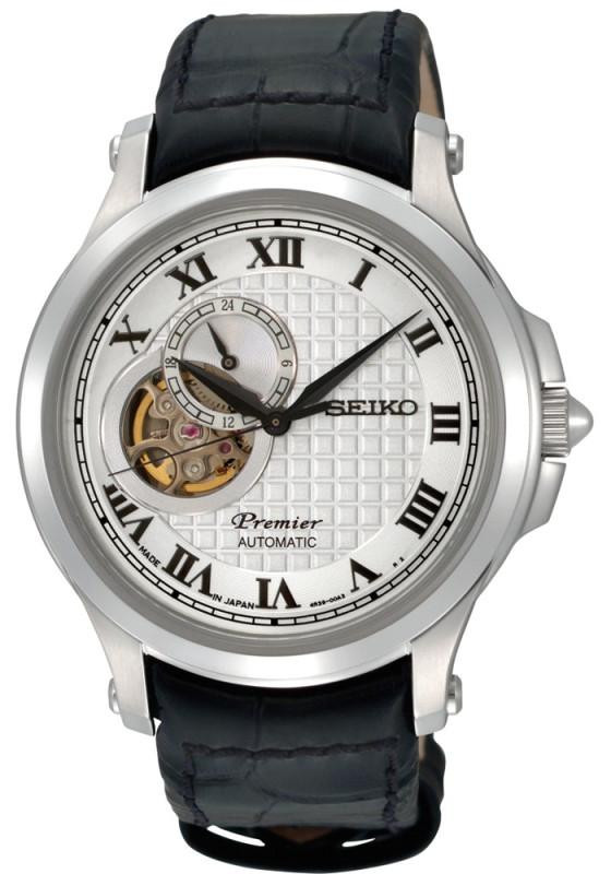 Seiko Premier SSA027 Men's Automatic Black Leather Watch | Fast
