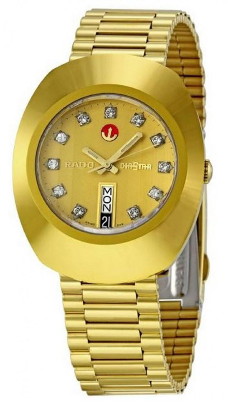 RADO The Original Auto 35mm Diamond Dial Gold Unisex Watch R12413493