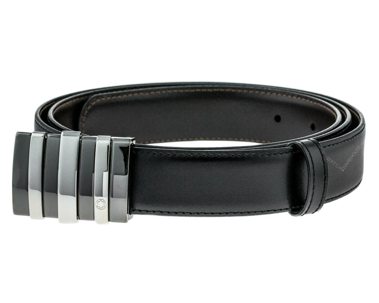 MONTBLANC Palladium Buckle Reversible BLK/BRN Leather Men's Belt