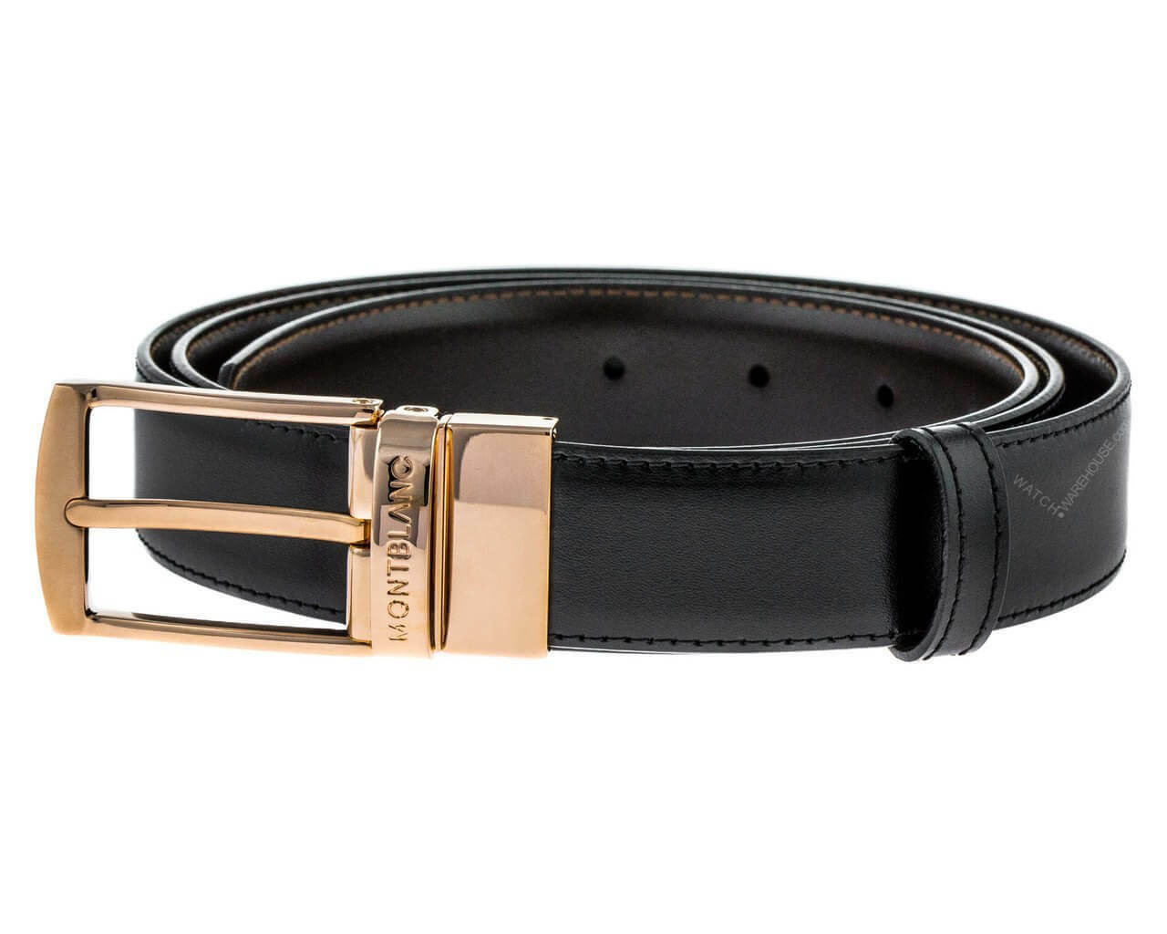 Montblanc Classic Gold-Coated Black/ Brown Belt 120 x 3 cm