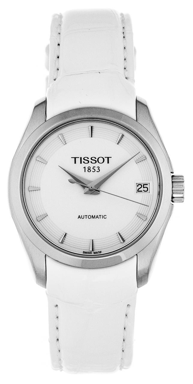 TISSOT Couturier 32MM AUTO SS White LTHR Women display picture 2