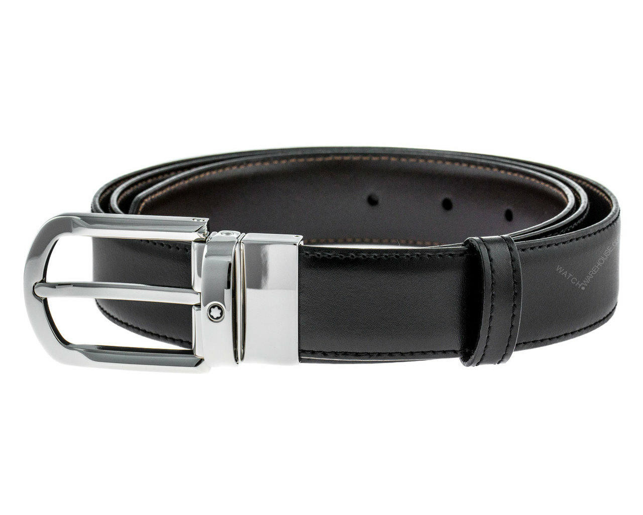 MONTBLANC Reversible Cut-To-Size Black Leather Business Belt 111080