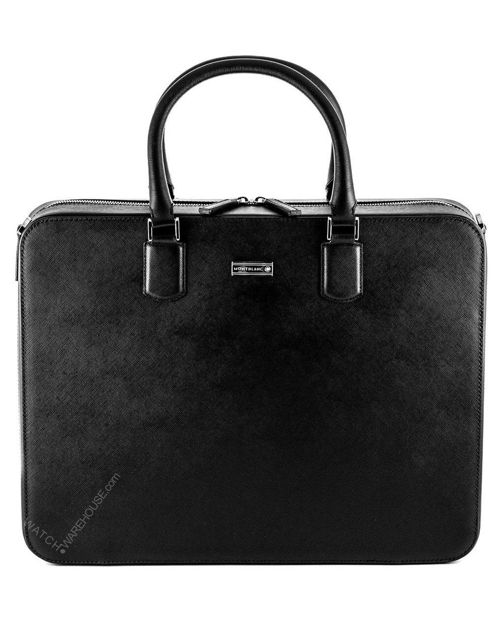 MONTBLANC Meisterstuck Navy Calfskin Saffiano Leather Briefcase