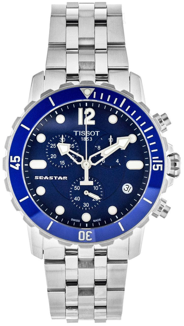 TISSOT Seastar Chronograph Steel Blue Dial Men's Watch T0664171104700