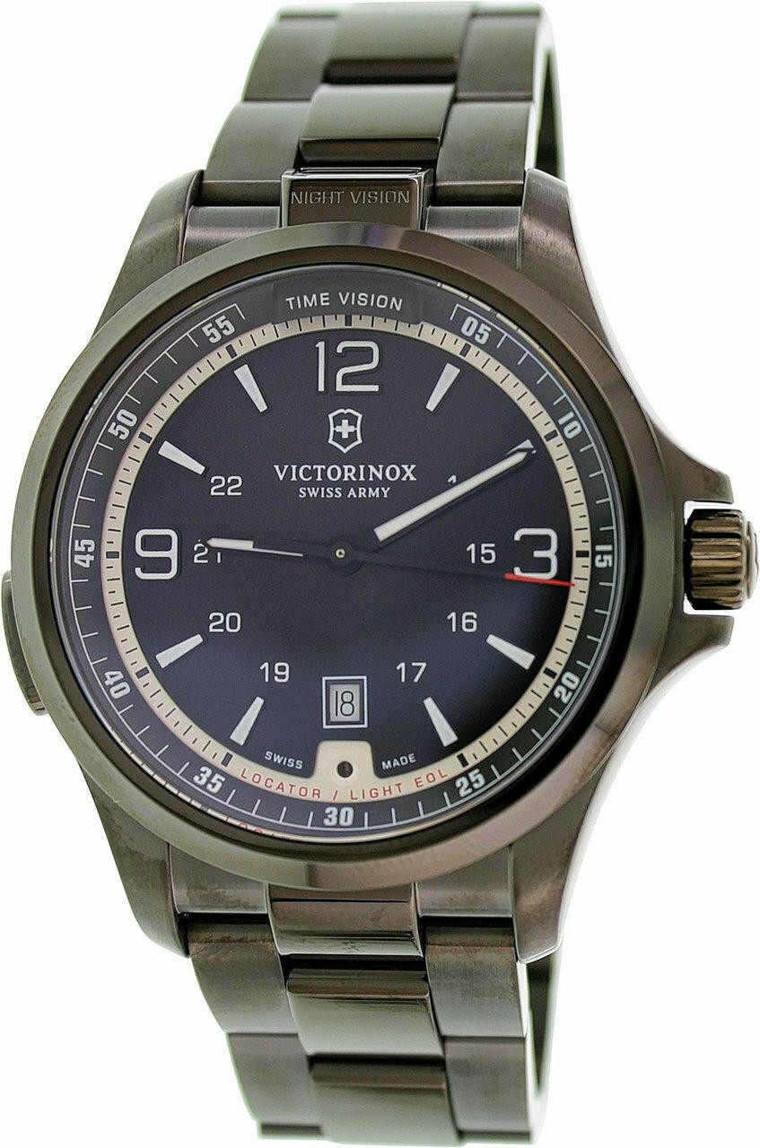 VICTORINOX Swiss Army Night Vision SS Black Dial Men's Watch