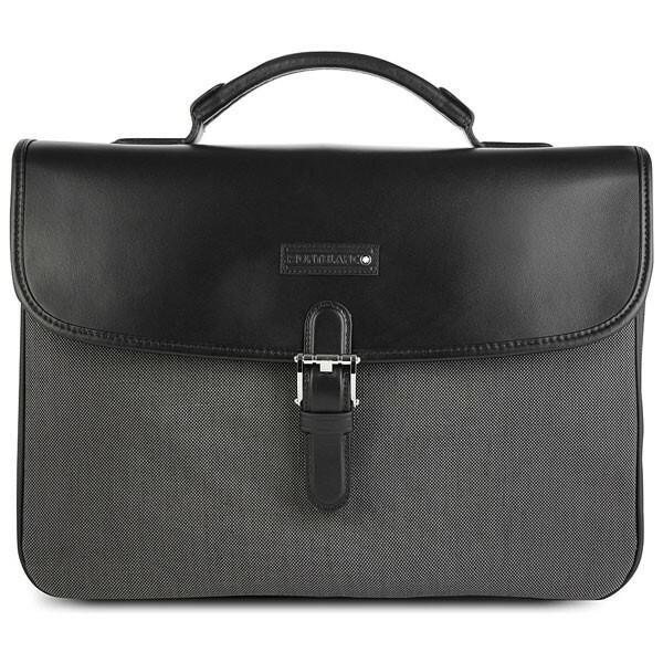 Canvas | Free 106731 & | Single Briefcase US Gusset Leather MONTBLANC Watch Warehouse Fast Meisterstuck Shipping