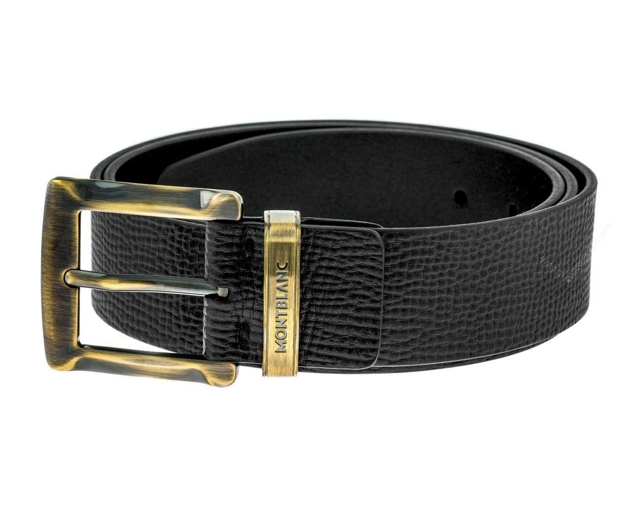 MONTBLANC Casual Rustic Bronze Buckle Brown Leather Men's Belt 109773