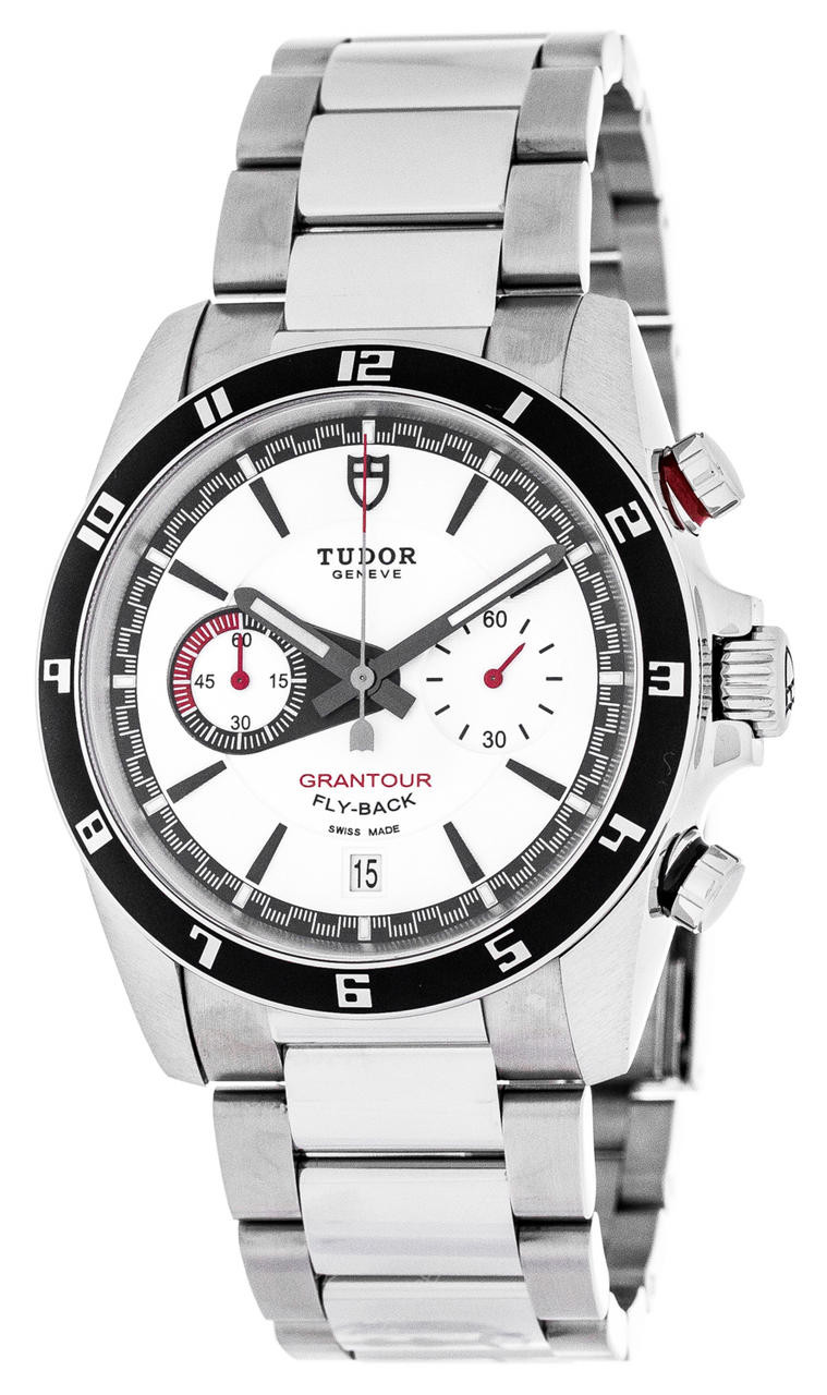 TUDOR Grantour 42MM Chronograph SS White Dial Men s Watch 20550N