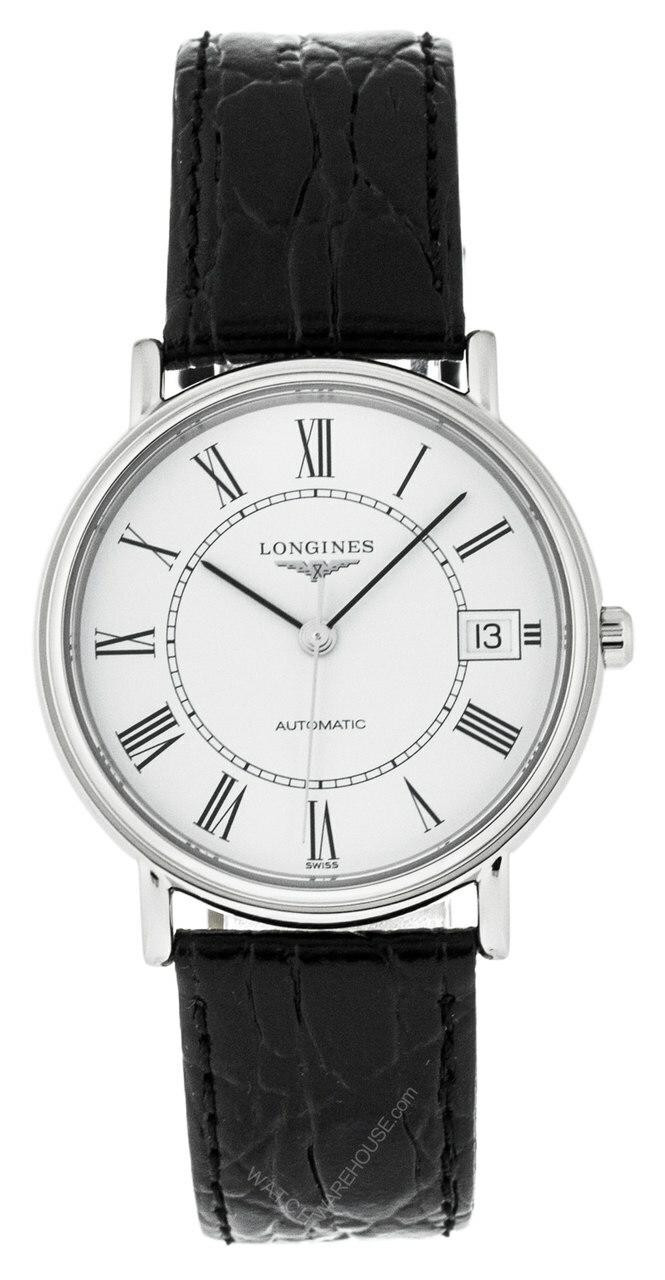 LONGINES Presence 34.5MM AUTO SS White Dial LTHR Men's Watch