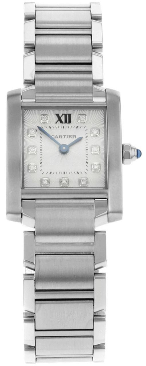 Cartier Tank Francaise Watch - 25.35 mm Steel Case - Diamond Dial - WE110006