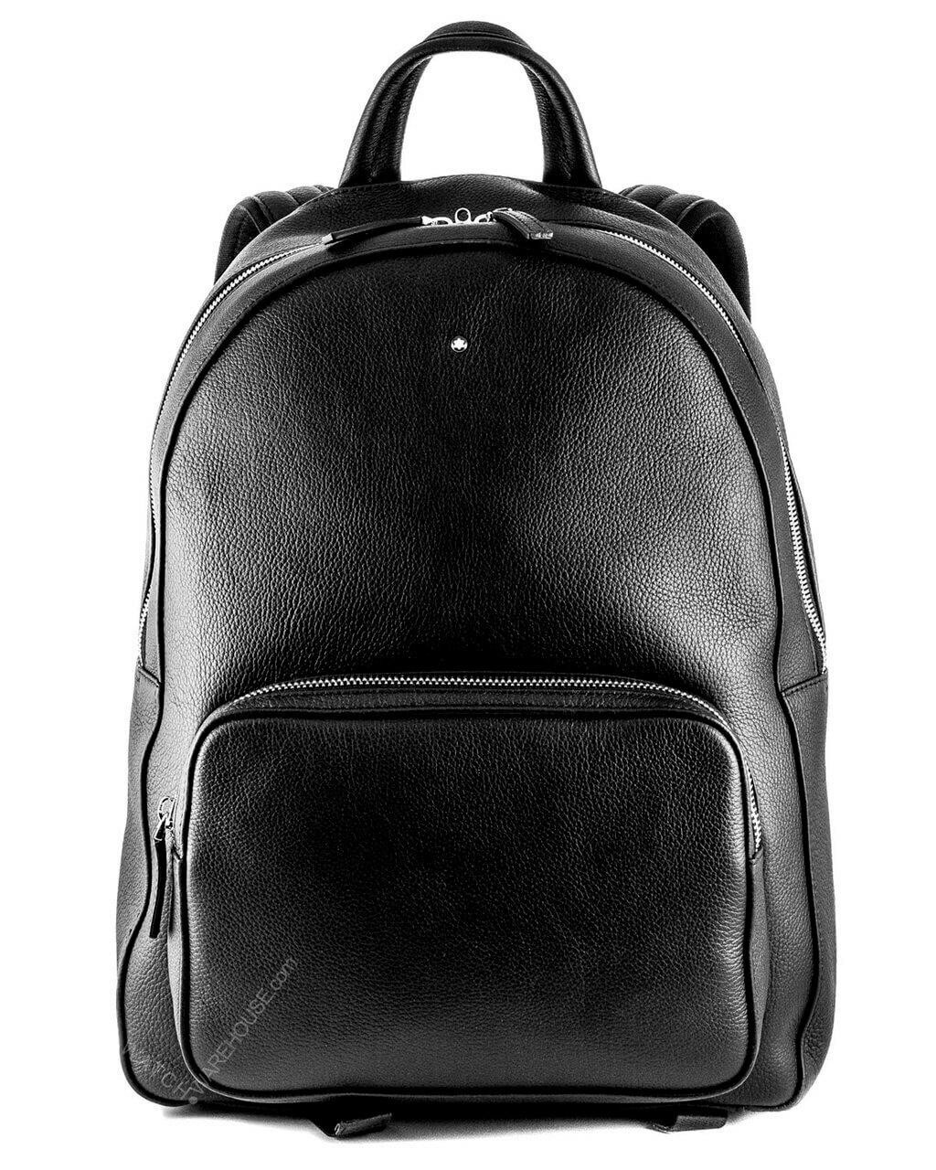 MONTBLANC Meisterstuck Large Soft Grain Black Leather Backpack 113950 ...