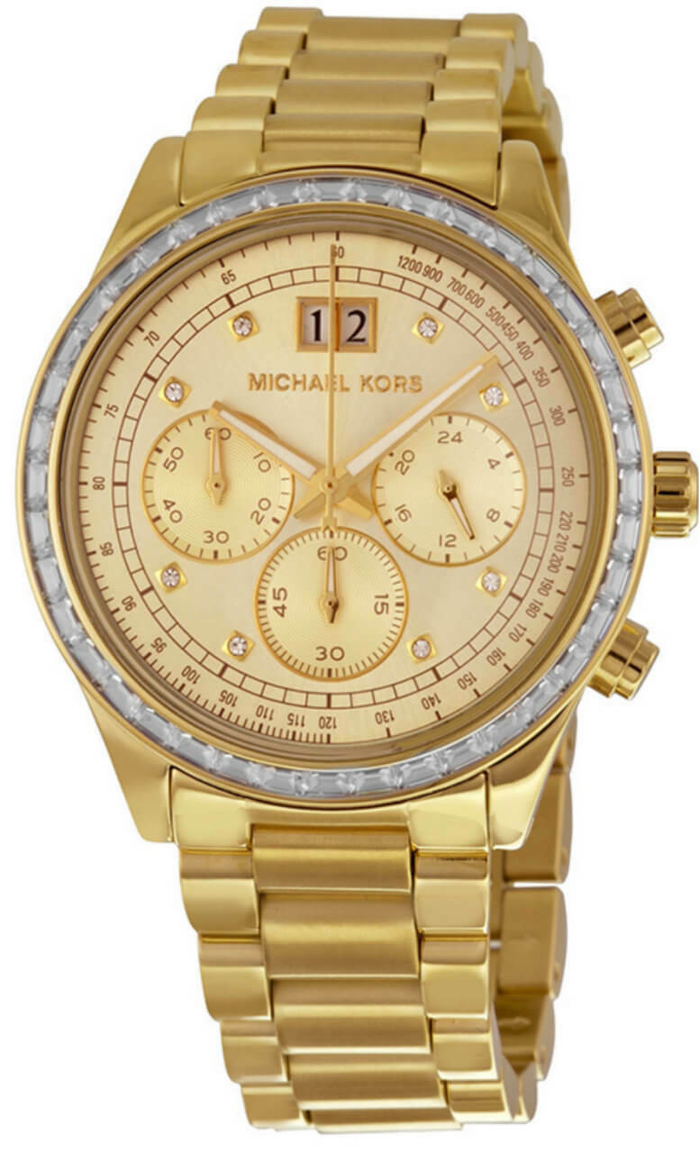 MICHAEL KORS Brinkley Chronograph SS Gold Dial Women's Watch