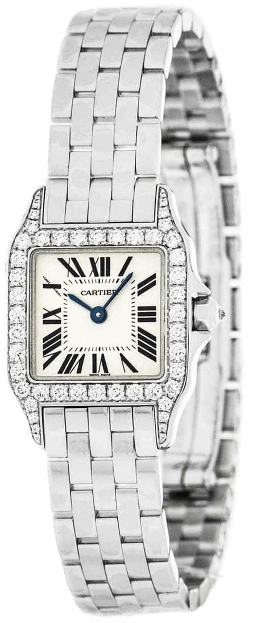 CARTIER Santos Demoiselle Diamond 18K WHT Gold Women's Watch WF9003Y8 |  Fast & Free US Shipping | Watch Warehouse