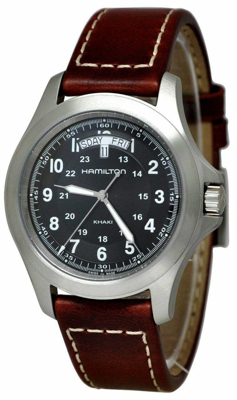 HAMILTON Khaki Field King EOL Quartz Brown Leather Men's Watch