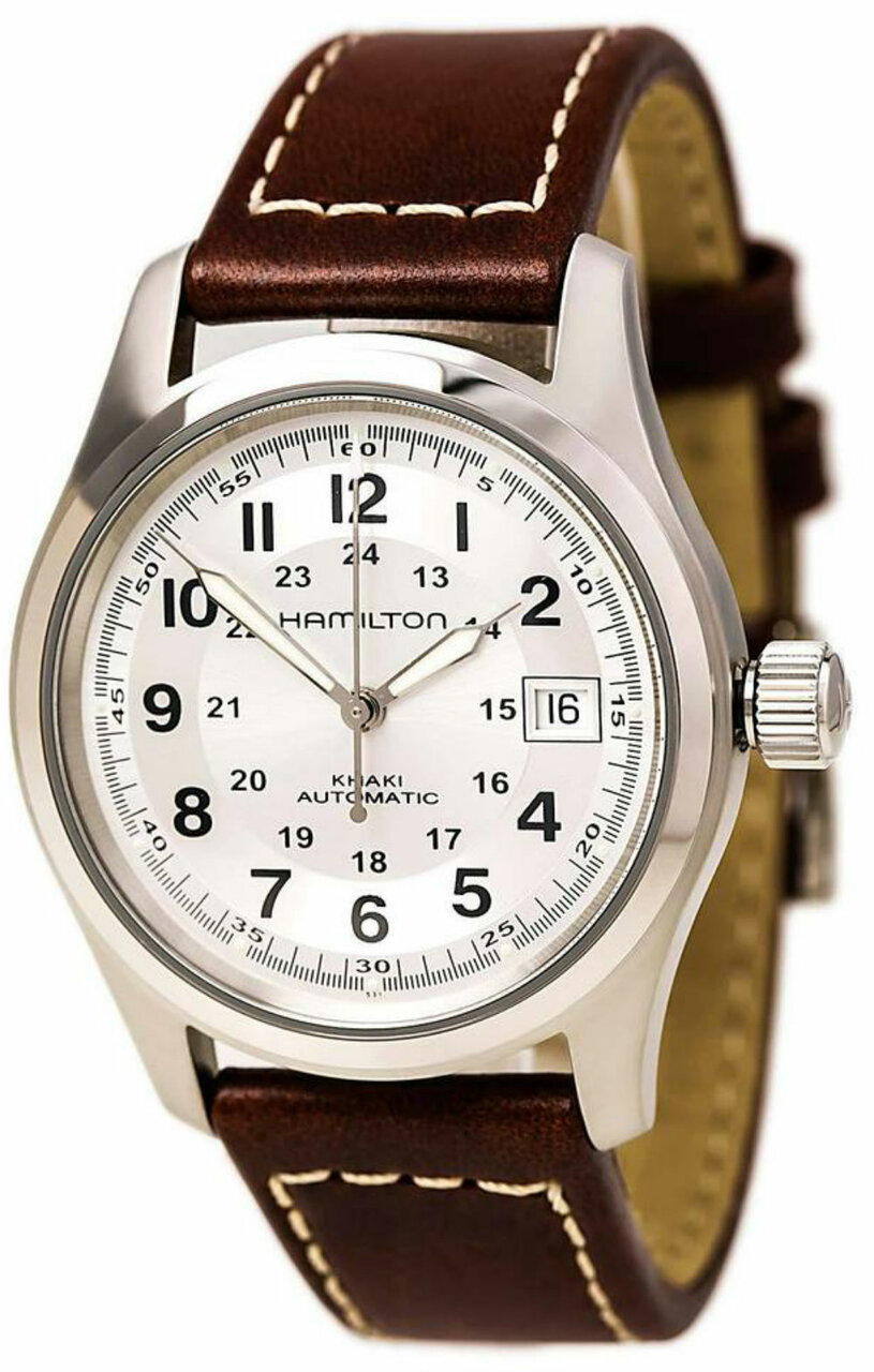 HAMILTON Khaki Field AUTO Silver Dial BR Leather Men's Watch H70455553