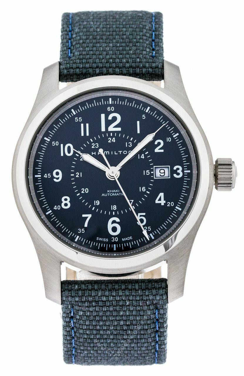 HAMILTON Khaki Field Blue Dial Canvass Automatic Men s Watch