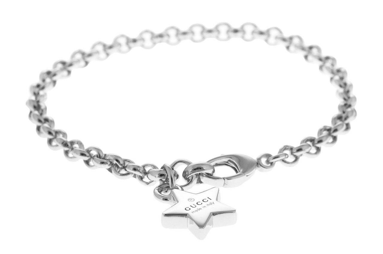 Gucci TM S-Silver Engraved Star Bracelet YBA356213001