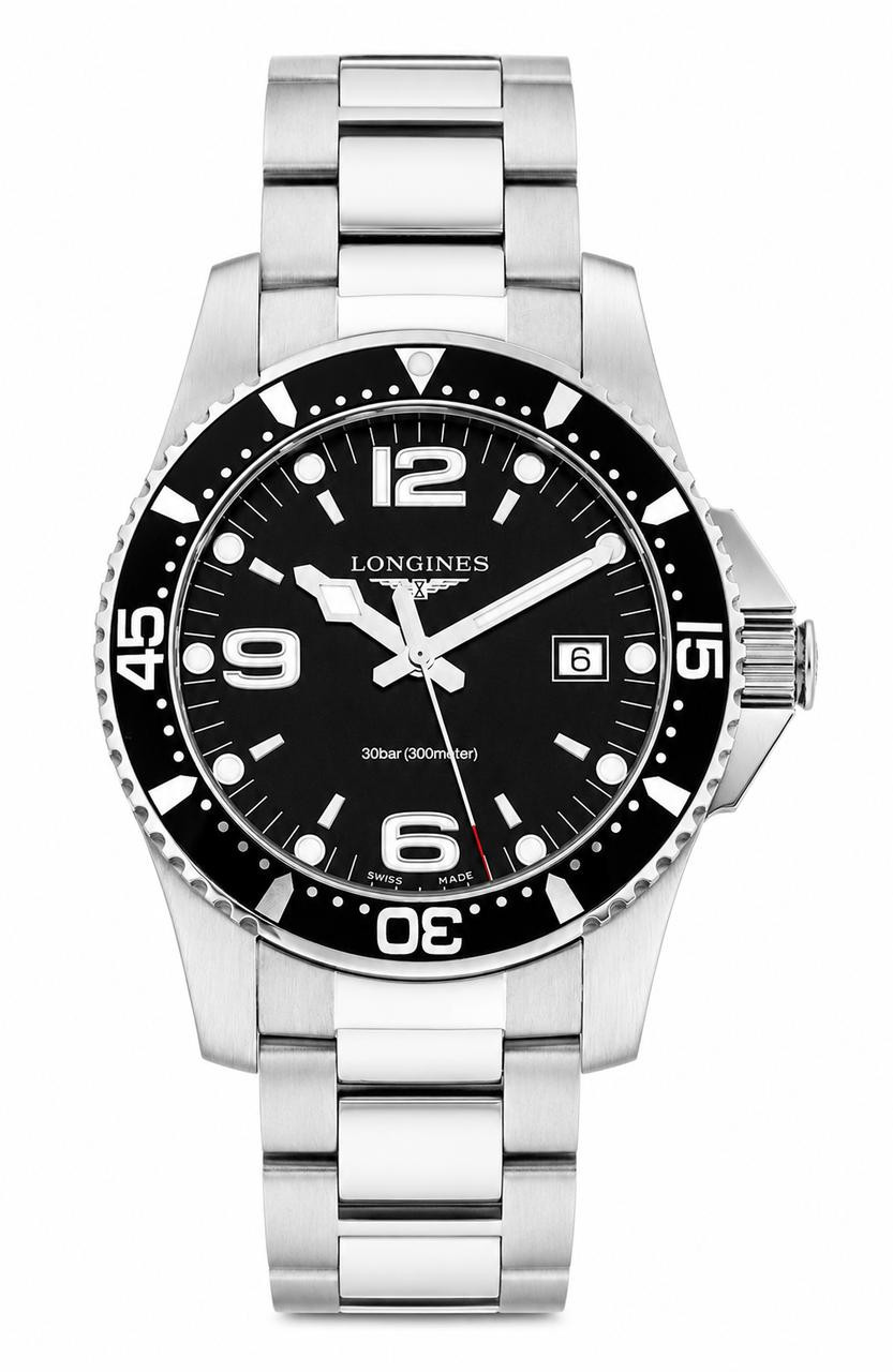 LONGINES HydroConquest Quartz 41MM Black Dial SS Men's Watch L3