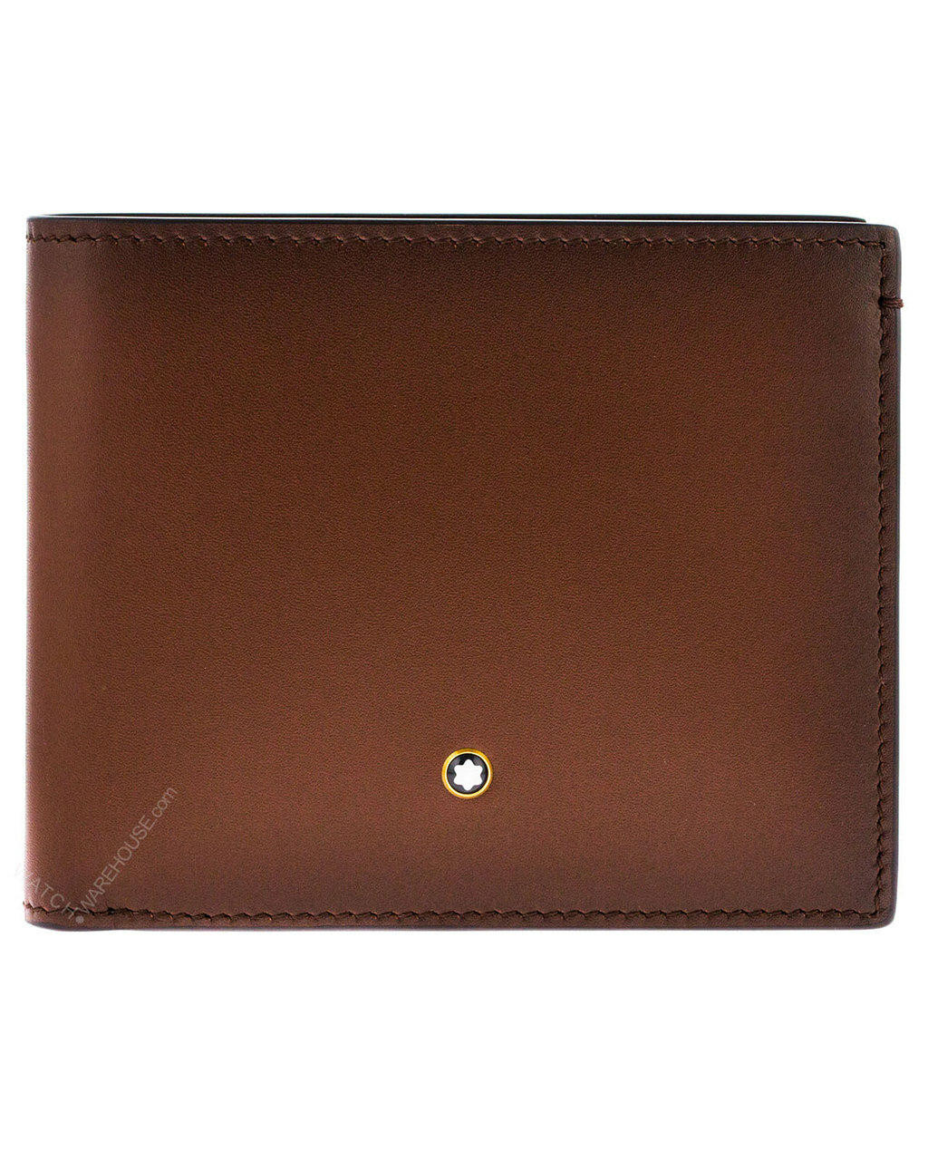 MONTBLANC Meisterstuck 6cc Bi Fold Brown Sfumato Leather Wallet 113164 Fast Free US Shipping Watch Warehouse