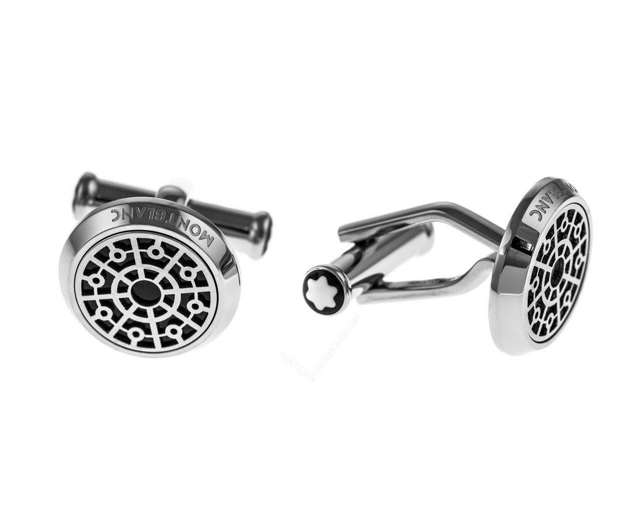 MONTBLANC Urban Spirit 16MM SS Black Onyx Inlay Cufflinks 114774