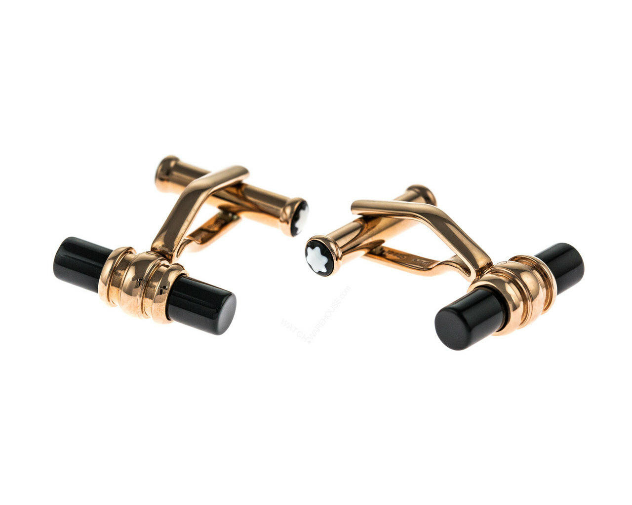 MONTBLANC Meisterstuck Bar Shape Red Gold Pvd Onyx Cufflinks 
