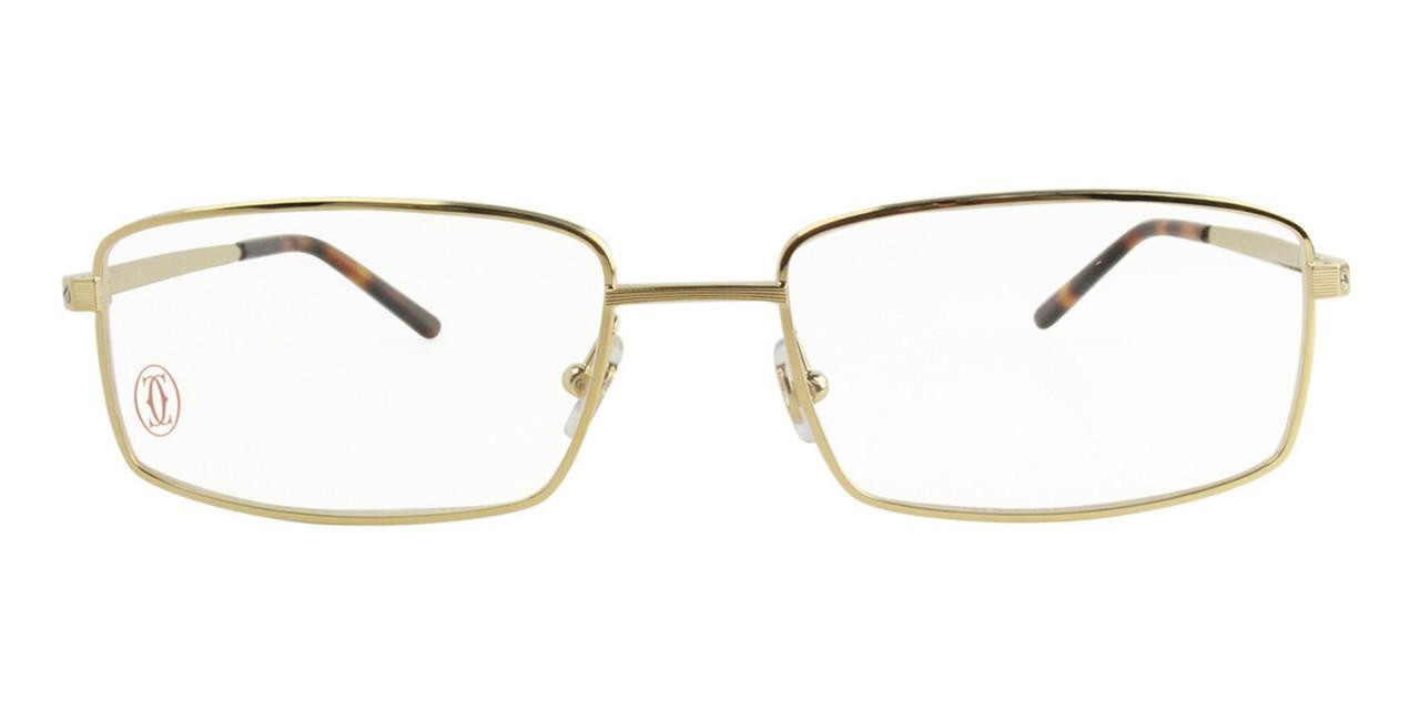 Cartier Santos 54-18-135 MM Golden Metal RD Rect Optical Glasses