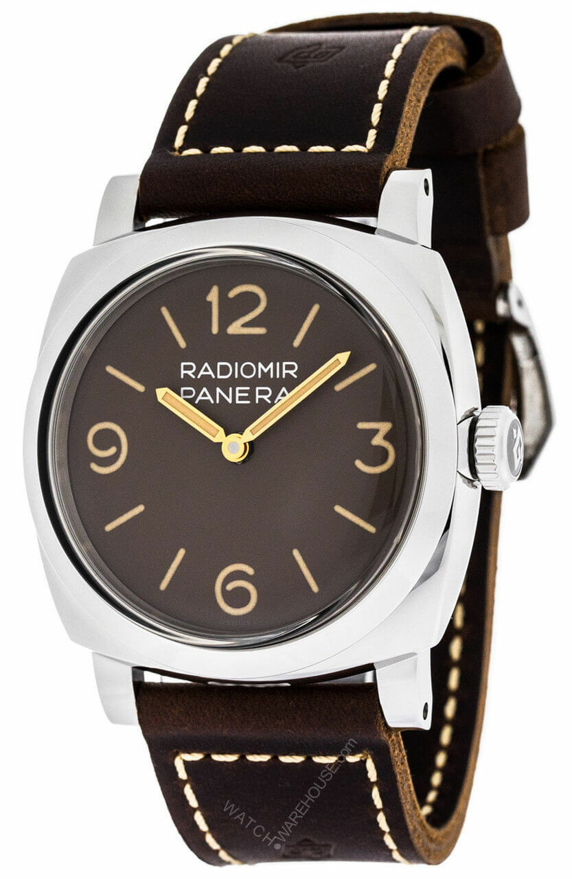 PANERAI Radiomir 1940 47MM SS Limited Edition Brown LTHR Watch PAM00662