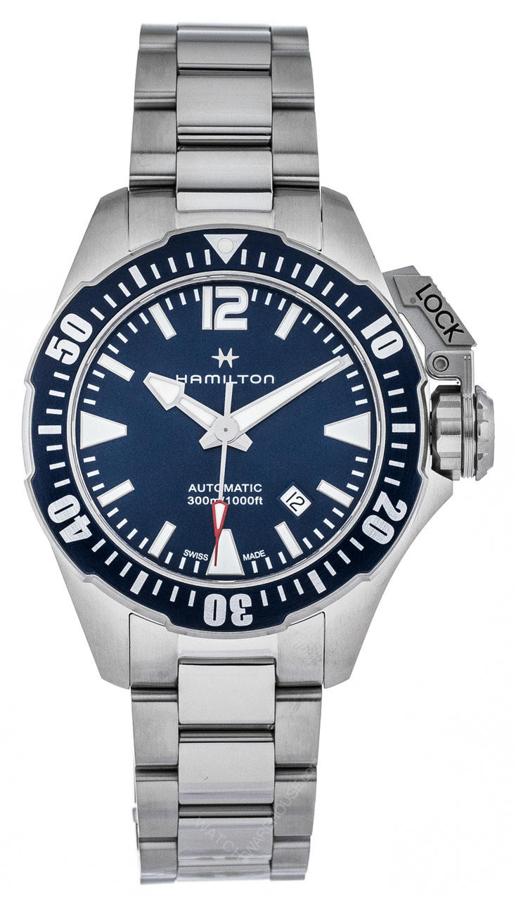 HAMILTON Khaki Navy Frogman 42MM AUTO SS Blue Dial Watch H77705145