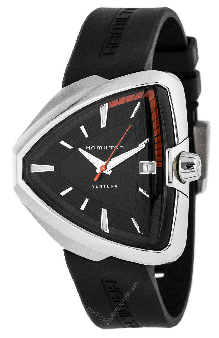 HAMILTON Ventura Elvis-80 Quartz SS Black Rubber Men's Watch H24551331