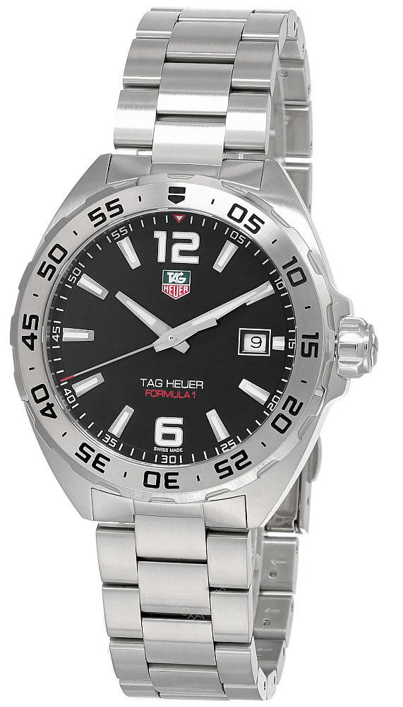 TAG HEUER Formula-1 41MM Quartz SS Black Dial Men's Watch WAZ1112