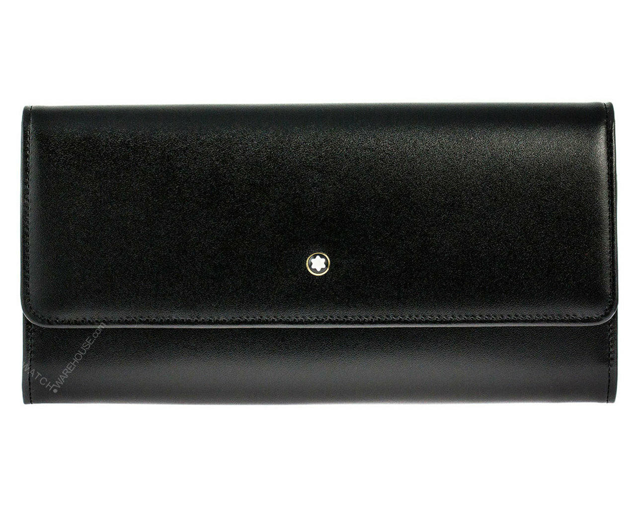 MONTBLANC Meisterstuck Long 10cc Black Leather w/Flap Wallet 114530