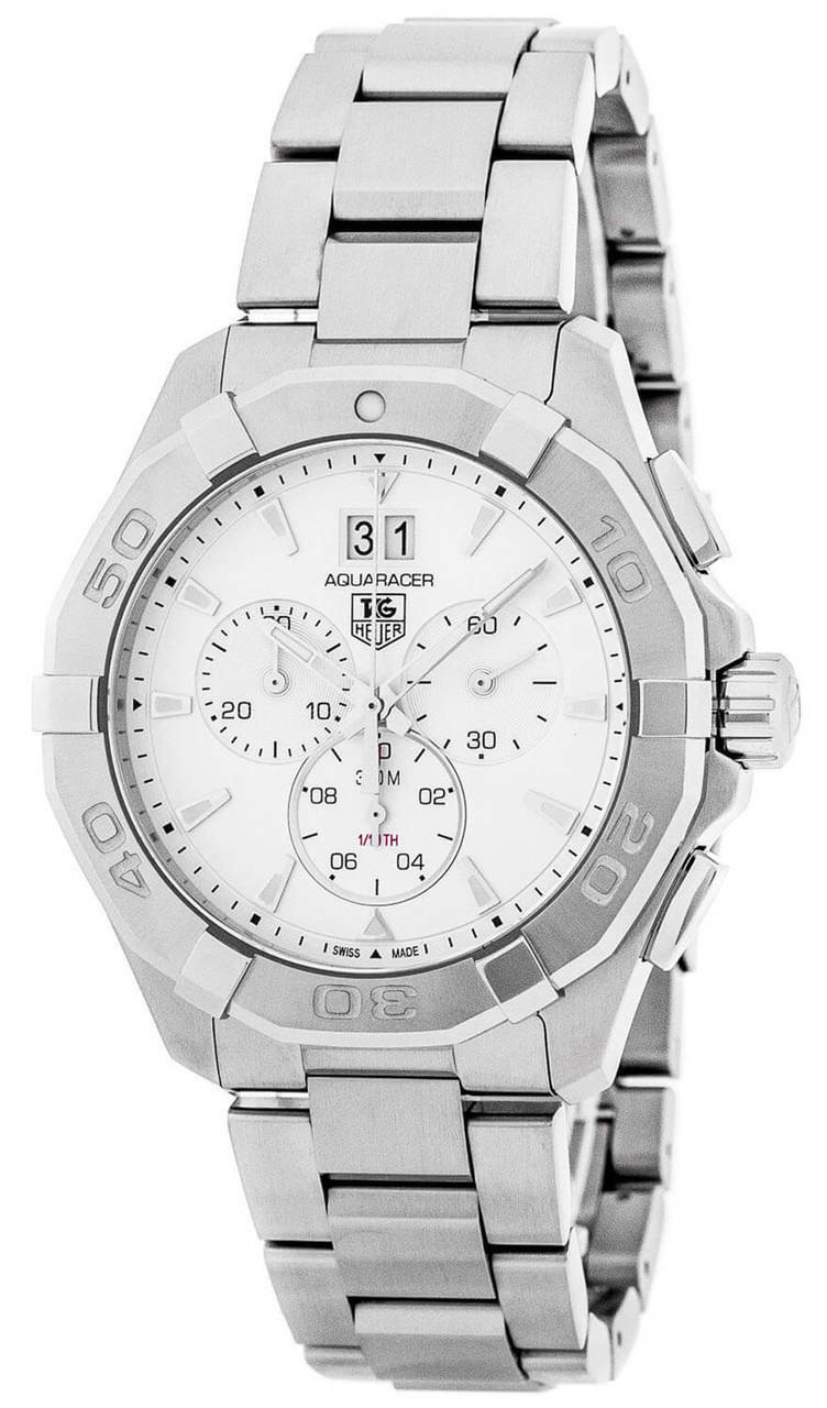 TAG HEUER Aquaracer 43MM Chronograph Silver Dial Watch CAY1111