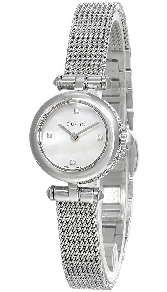 GUCCI Diamantissima 22MM White MOP Mesh Strap Women's Watch