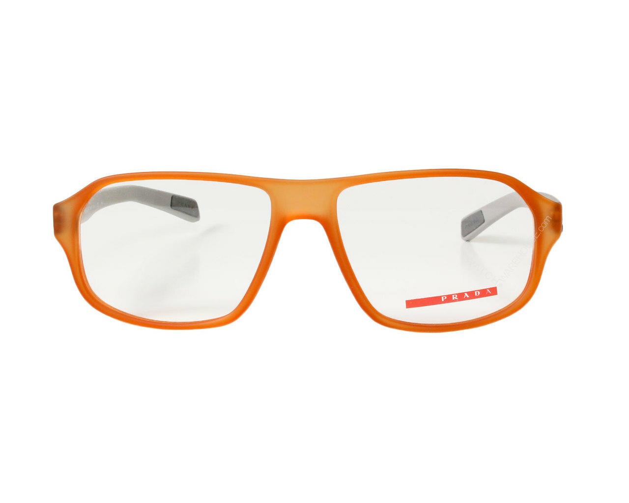 Prada Rectangle Sport Orange UFL1O1 Rubber Frame Men's Eyewear 0PS