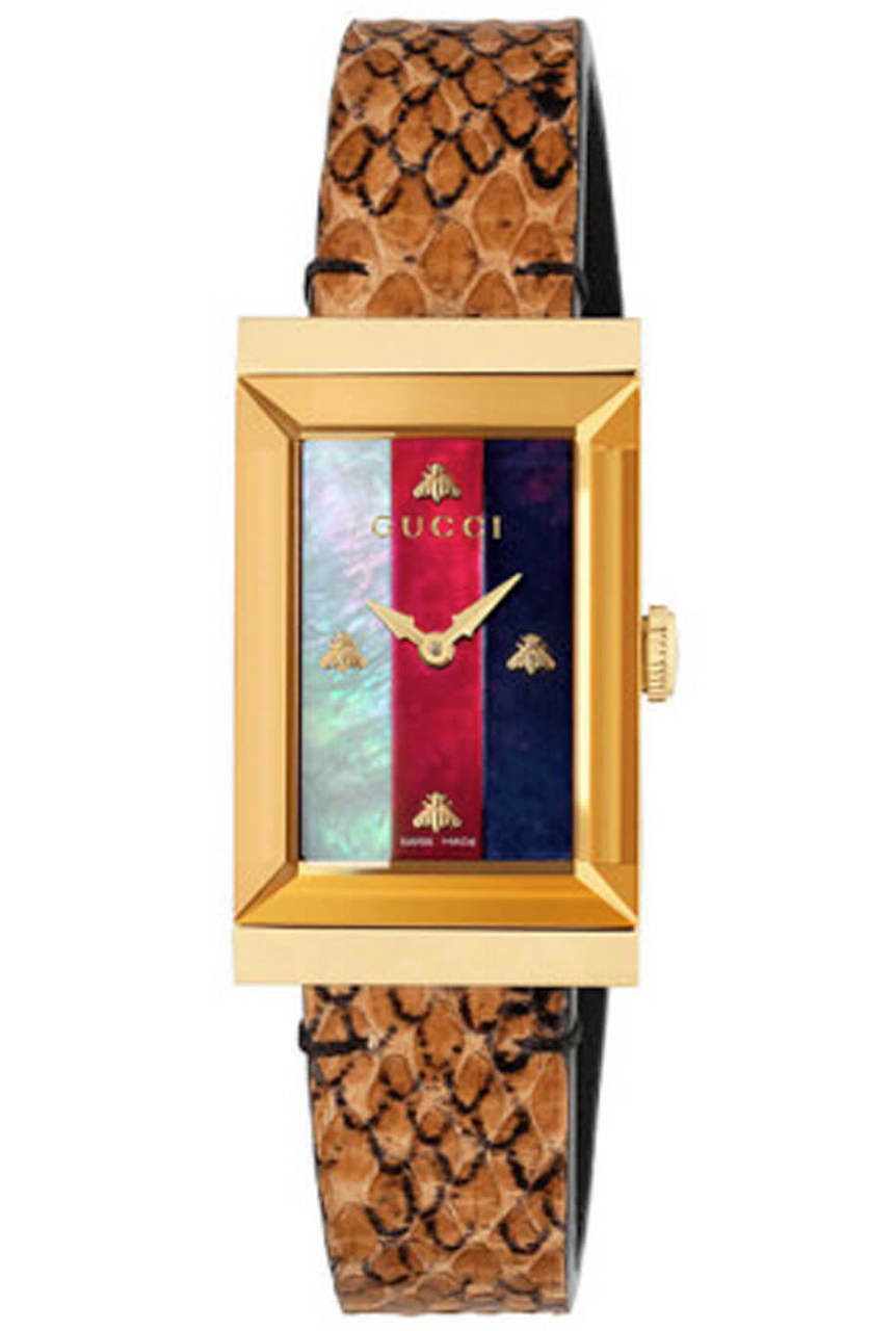 GUCCI G-Frame 21MM Yellow Gold Rectangular Dial Women's Watch