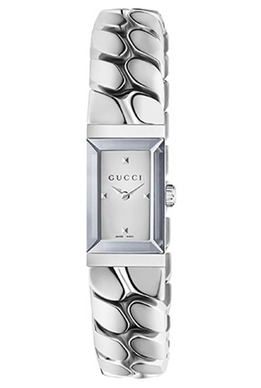 GUCCI G-Frame Silver Dial Quartz 14x25MM SS Women display picture 2