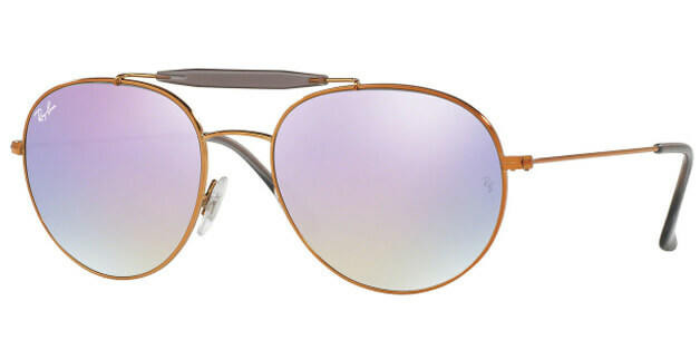 RAY-BAN Round Lilac Gradient Flash Metal 53MM Sunglasses  display picture 2