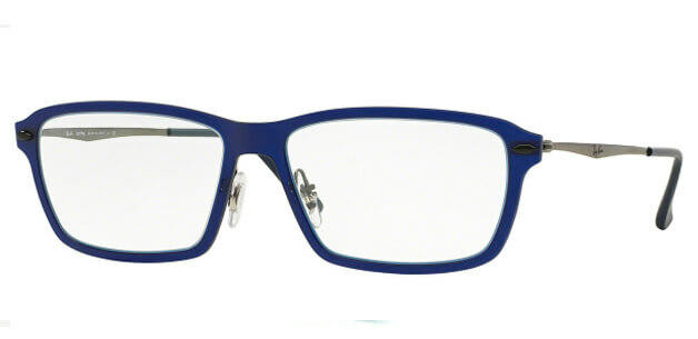RAY-BAN Square Dark Blue 55MM Full Rim Men's Eyeglasses RX7038
