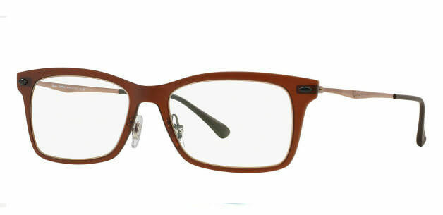 RAY-BAN Square Dark Brown 53MM Full Rim Men's Eyeglasses RX7039 5450