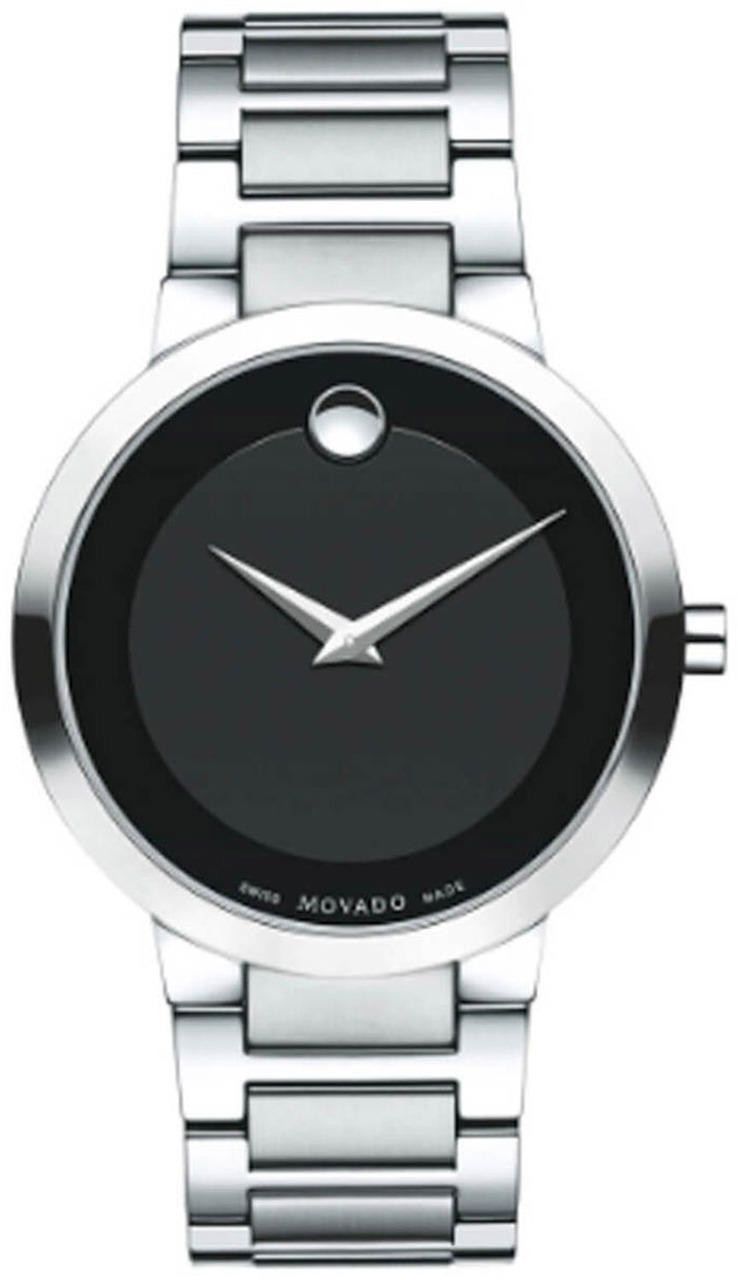 MOVADO Modern Classic 39.2MM Black Dial SilverTone Men display picture 1
