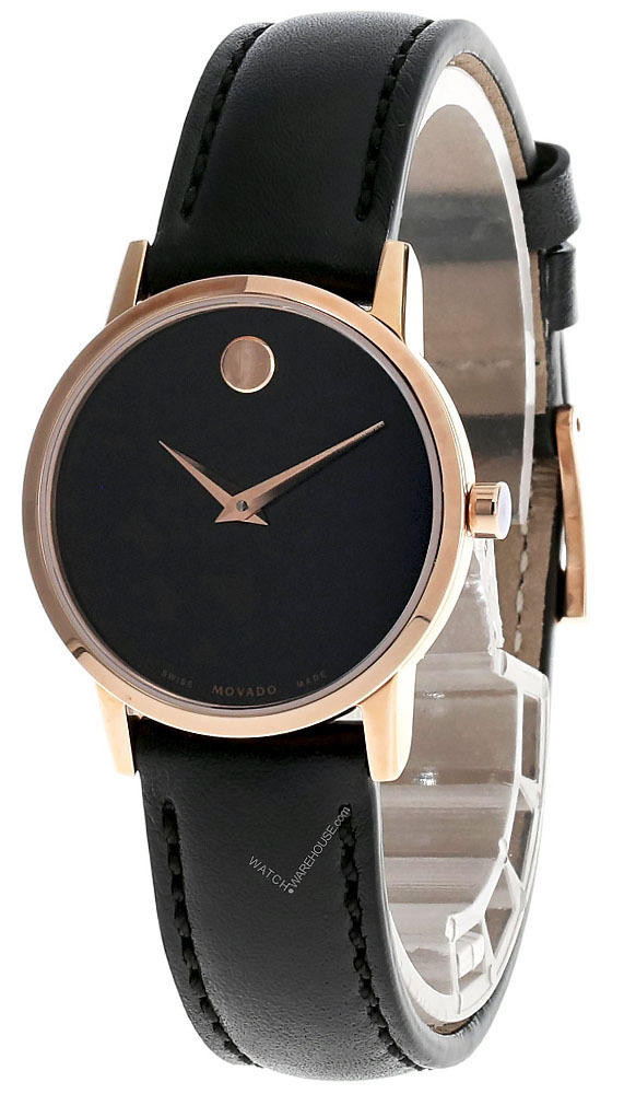 MOVADO Museum Classic 28MM Black Dial Rose Gold Women display picture 1