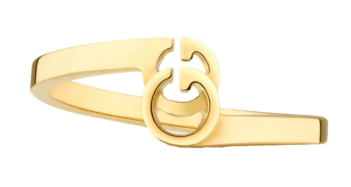 Gucci GG Running 18k Yellow Gold Stacking Ring YBC457122002013 