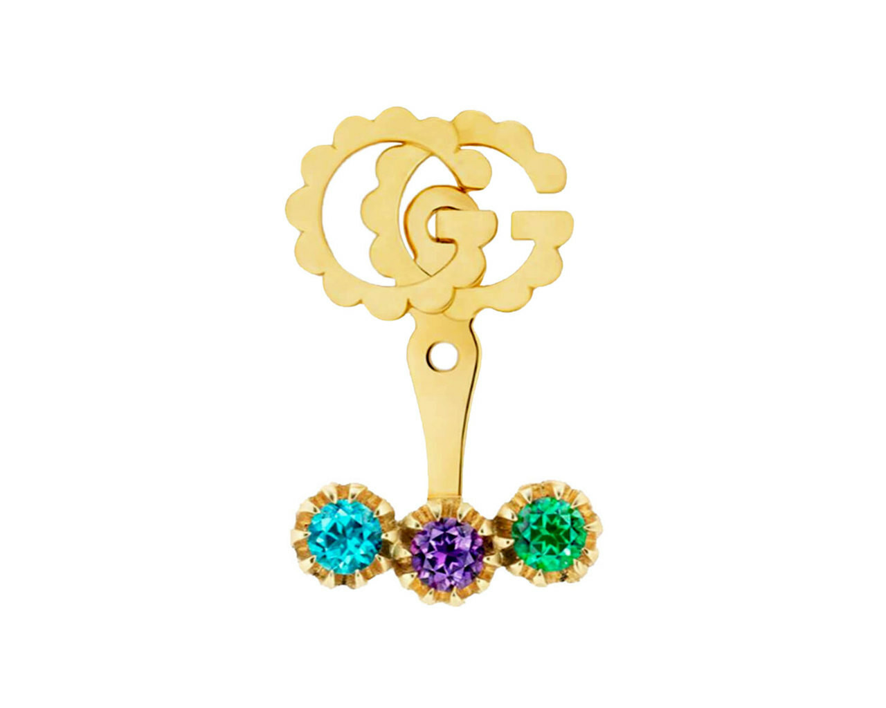 18kt yellow gold and diamond single earring