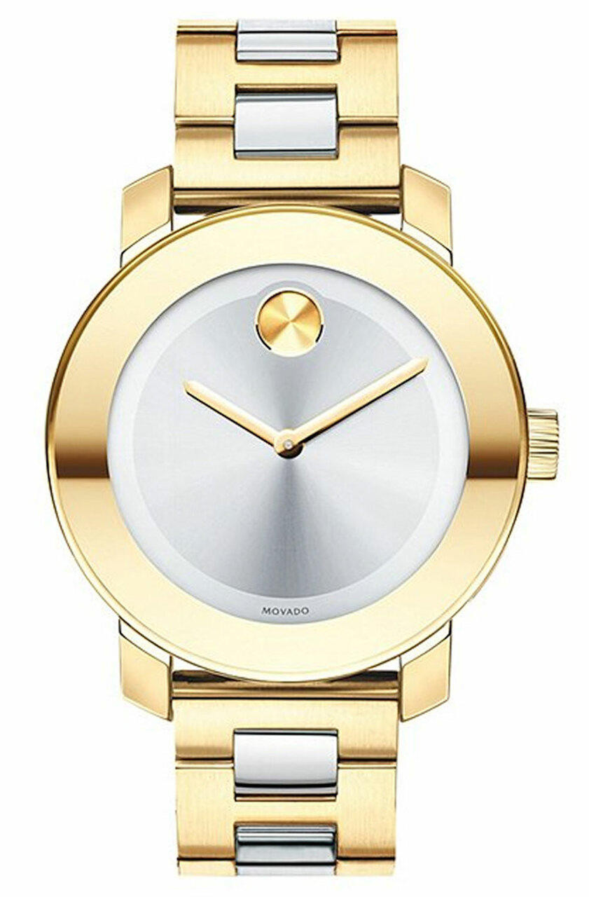 MOVADO Bold 36MM Silver Dial Yellow Gold PVD Women display picture 2