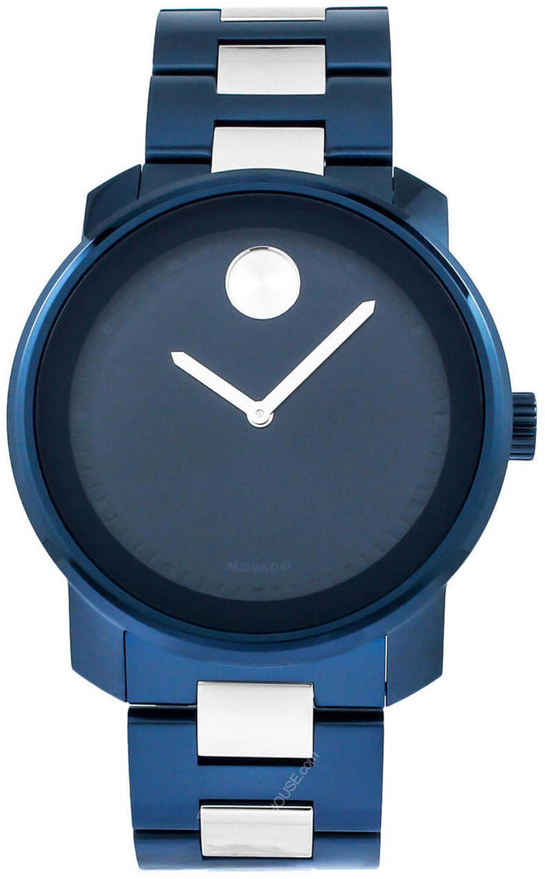 MOVADO Bold SS Blue Dial Silver Two-Tone Men's Watch